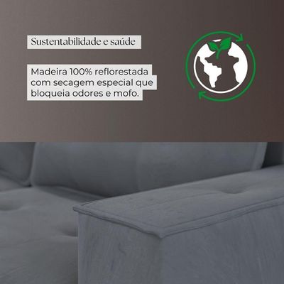 Sofá Retrátil Reclinável 5 Lugares Mônaco 2,76m Veludo Creme