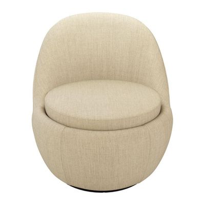 Kit 2 Poltronas Orgânicas Memphis Giratória Linho Bege Abmaza