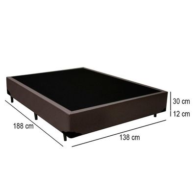 Cama Box Casal Sintético Mega Cama Marrom 138x188x42cm