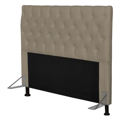 Cabeceira Casal Queen 160Cm Cristal Corino Areia - Js Móveis