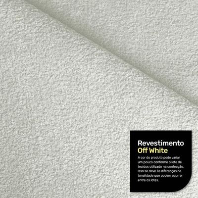 Kit 02 Poltronas Decorativas Bloom Para Sala De Estar Bouclê Off White Abmaza