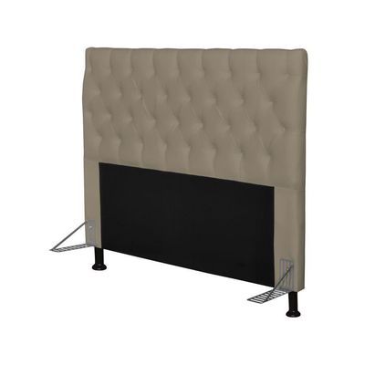 Cabeceira Casal Queen 160Cm Cristal Corino Areia - Js Móveis