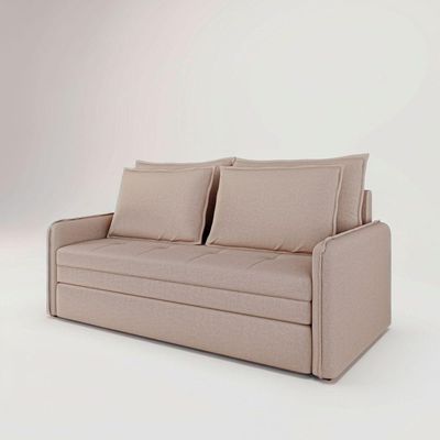 Sofá Cama Retrátil 3 Lugares Veneza 1,56m Linho Creme