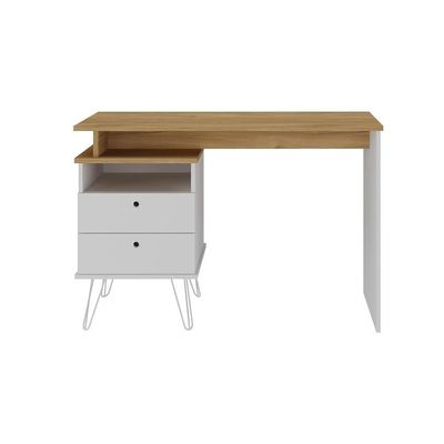 Escrivaninha Plus 2 Gavetas Olmo/branco Artany Olmo/branco