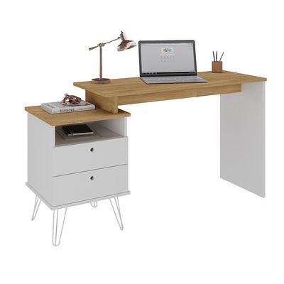 Escrivaninha Plus 2 Gavetas Olmo/branco Artany Olmo/branco
