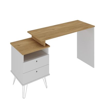 Escrivaninha Plus 2 Gavetas Olmo/branco Artany Olmo/branco