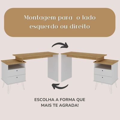 Escrivaninha Plus 2 Gavetas Olmo/branco Artany Olmo/branco