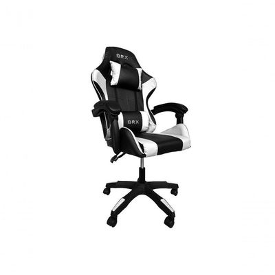 Cadeira Gamer Impact BR-X em Tecido com Encosto Reclinável e Apoio de Braços Ajustável Branco