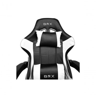 Cadeira Gamer Impact BR-X em Tecido com Encosto Reclinável e Apoio de Braços Ajustável Branco