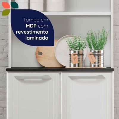 Paneleiro Armário De Cozinha Aço 70cm Com 4 Portas Multimóveis Cr20525 Branco