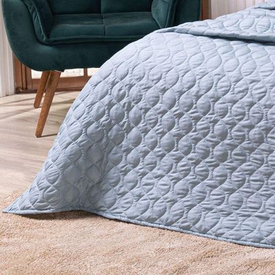 Kit Cobre Leito Colcha Queen Com Almofadas Estampadas 07 Peças - 300 Fios Matelado, Verde
