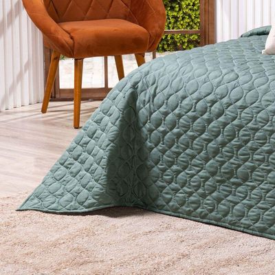 Kit Cobre Leito Colcha Queen Com Almofadas Estampadas 7 Peças Dupla Face Percal 300 Fios Matelado