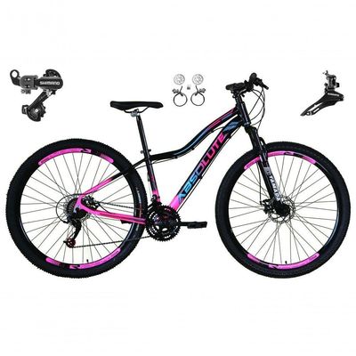 Bicicleta Aro 29 Absolute Hera  24v Alumínio Câmbios Shimano Freio Hidráulico preto/rosa;tam:15
