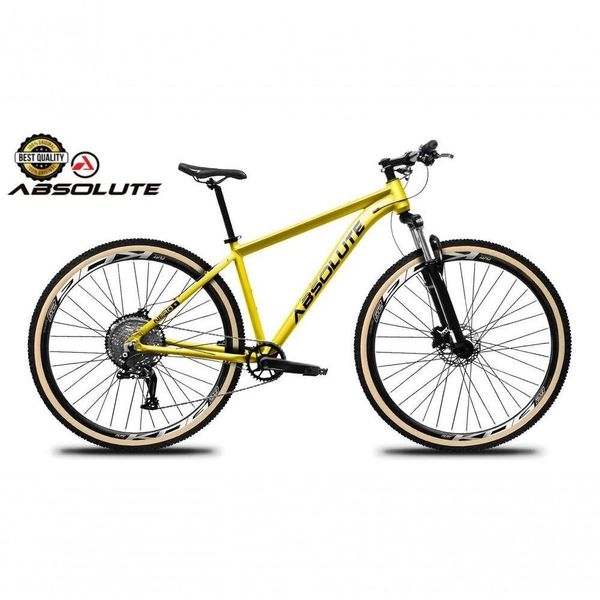 Bicicleta Aro29 Nero 5 Peças Inteira Absolute 12v Hollowtech Hidráulica Garfo Trava Guidão Amarelo