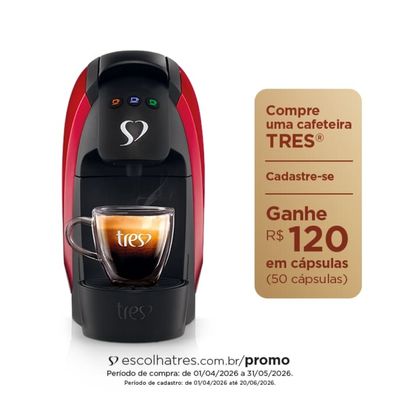 Máquina de Café Espresso 3 Corações Luna Automática 600ml - Vermelha Vermelho / 110