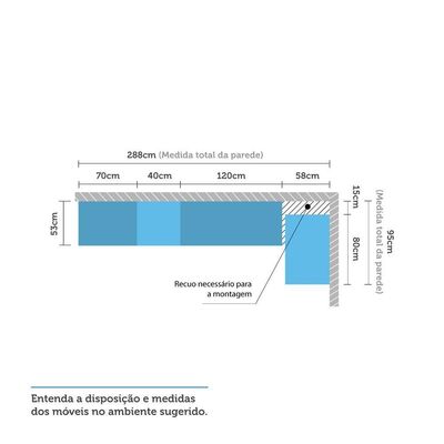 Cozinha Modulada 4 Peças Com Tampo Branco Cristal Branco