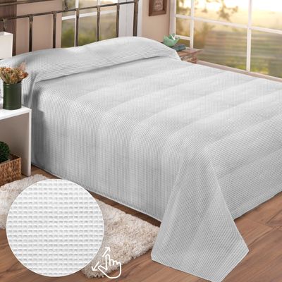 Colcha Piquet 100% algodão King Size Branco