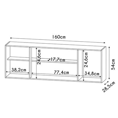 Armário De Cozinha Aéreo 160cm 4 Portas Nevada Branco - Lumil
