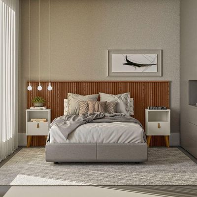 Cabeceira Laranjeiras Em Ripado 241Cm Com Frame Freijo