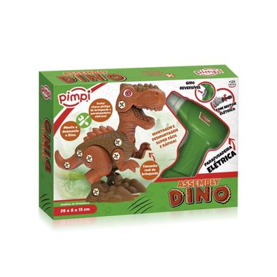 Brinquedo Dinossauro Infantil Montar Desmontar Parafusadeira Elétrica