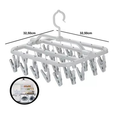 Varal Compacto com 26 Prendedores: A Solução Ideal para Roupas Íntimas e Meias