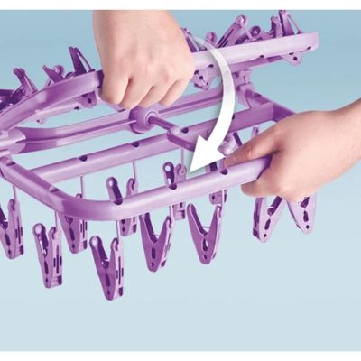 Varal Compacto com 26 Prendedores: A Solução Ideal para Roupas Íntimas e Meias