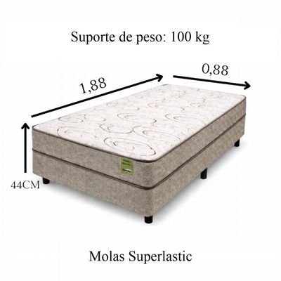 Cama Box Solteiro Molas Apolospuma Smartbox 88x188 Marrom Com Bege