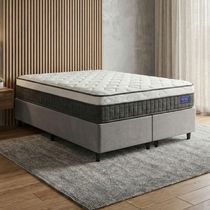 Cama Box Colchão King Molas Ensacadas Euro In Atlantic 193x203x66cm Cinza