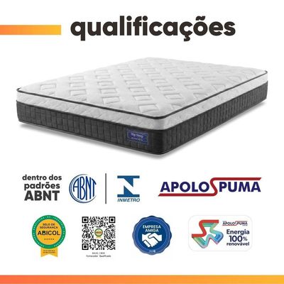 Cama Box Colchão King Molas Ensacadas Euro In Atlantic 193x203x66cm Cinza