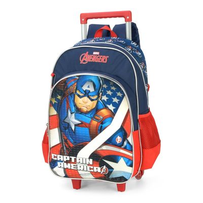 Mochila Rodas Escolar Infantil Capitão América Luxcel 39556 Azul