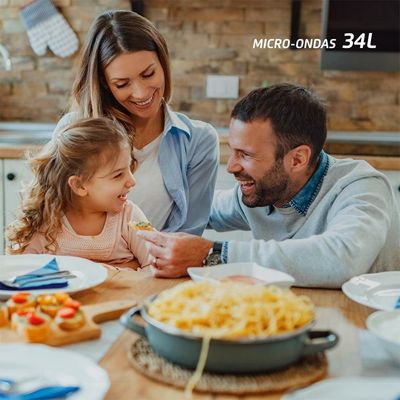 Micro-ondas Mondial MO-02-34-W com 10 Ajustes de Potência e Função Tira Odor – 34L Branco Branco / 220