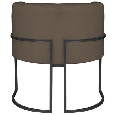 Kit 2 Poltronas Dália Luxo Moderna Estofada Design Sofisticado Com Base De Ferro Preto Suede Marrom