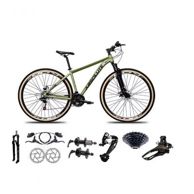 Bicicleta Aro 29 Absolute Nero 5 Alumínio 27v Freio Hidráulico K7 Garfo Com Trava Mtb Oliva 17