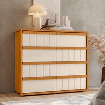 Cômoda Tarsila Em Mdf Com 8 Gavetas Telescópicas Cinamomo E Off White - Pallazio