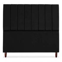 Cabeceira De Cama Box Carla Casal Queen 160 Cm Suede Preto Do Lar Móveis E Decoração