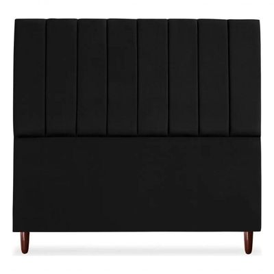 Cabeceira De Cama Box Carla Casal Queen 160 Cm Suede Preto Do Lar Móveis E Decoração