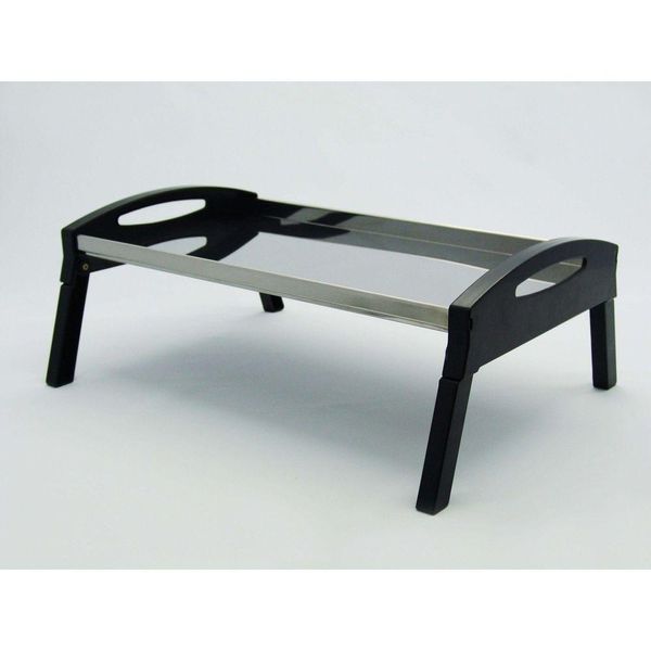 Bandeja Café Em Inox E Lateral 50x25cm Preta Domum