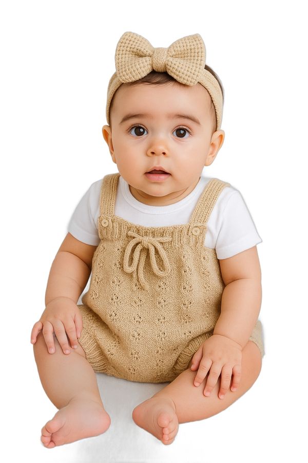 roupa bebe Jamper de Tricô de Verão Cor Palha tamanho 1