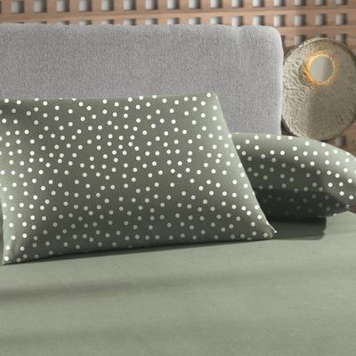Jogo De Cama King 3 Peças Malha Fio Penteado Bits Verde