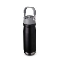 Garrafa Com Alça E Bico 650ml Em Aço Inox Preta