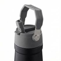 Garrafa Com Alça E Bico 650ml Em Aço Inox Preta