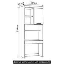 Escrivaninha Bancada Estudo Modulada 90cm Delphi Avelã/branco L01 - Mpozenato