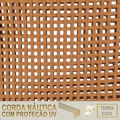 Mesa Bistrô E 2 Banquetas Roma Marrom Corda Estofado 9 Trama Terra Cota