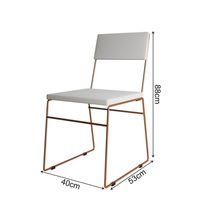 Kit 4 Cadeiras De Jantar Málaga Corino Branco Base Cobre Para Mesa Sala Cozinha Home - Cobre-branco