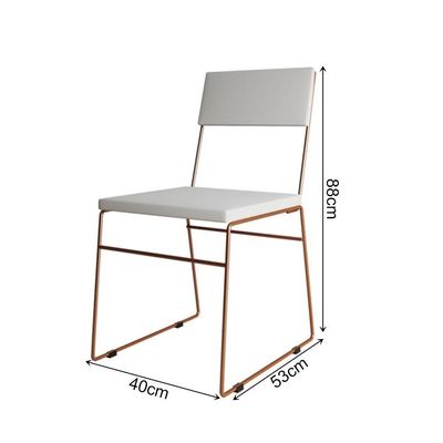 Kit 4 Cadeiras De Jantar Málaga Corino Branco Base Cobre Para Mesa Sala Cozinha Home - Cobre-branco