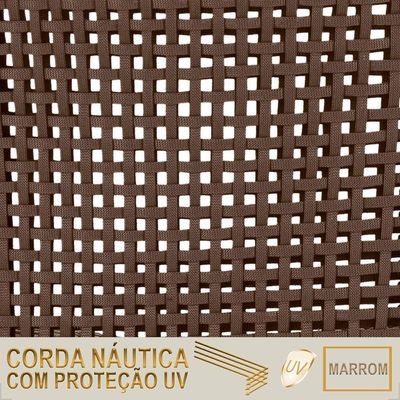 Mesa Bistro E 4 Banquetas Roma Marrom, Corda Náutica 10 Marrom
