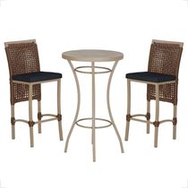 Mesa Bistro E 2 Banquetas Roma Fendi Corda Náutica 12 Marrom