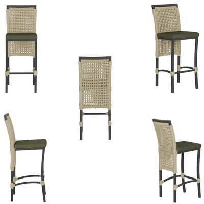 Mesa Bistro E 2 Banquetas Roma Preta Corda Náutica 13 Trama Rami