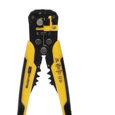 Alicate de Crimpar V-318 para Fios de 0,2 a 6MM com Cabo Anatômico Preto e Amarelo Western