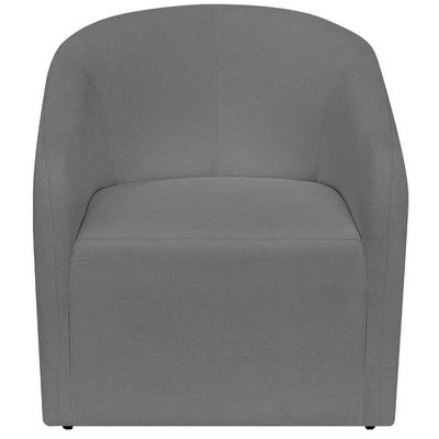 Kit Recamier Curvo Sala De Estar 150cm Lado Direito E Poltrona Orgânica Luxo Luiza Max Bouclé Cinza